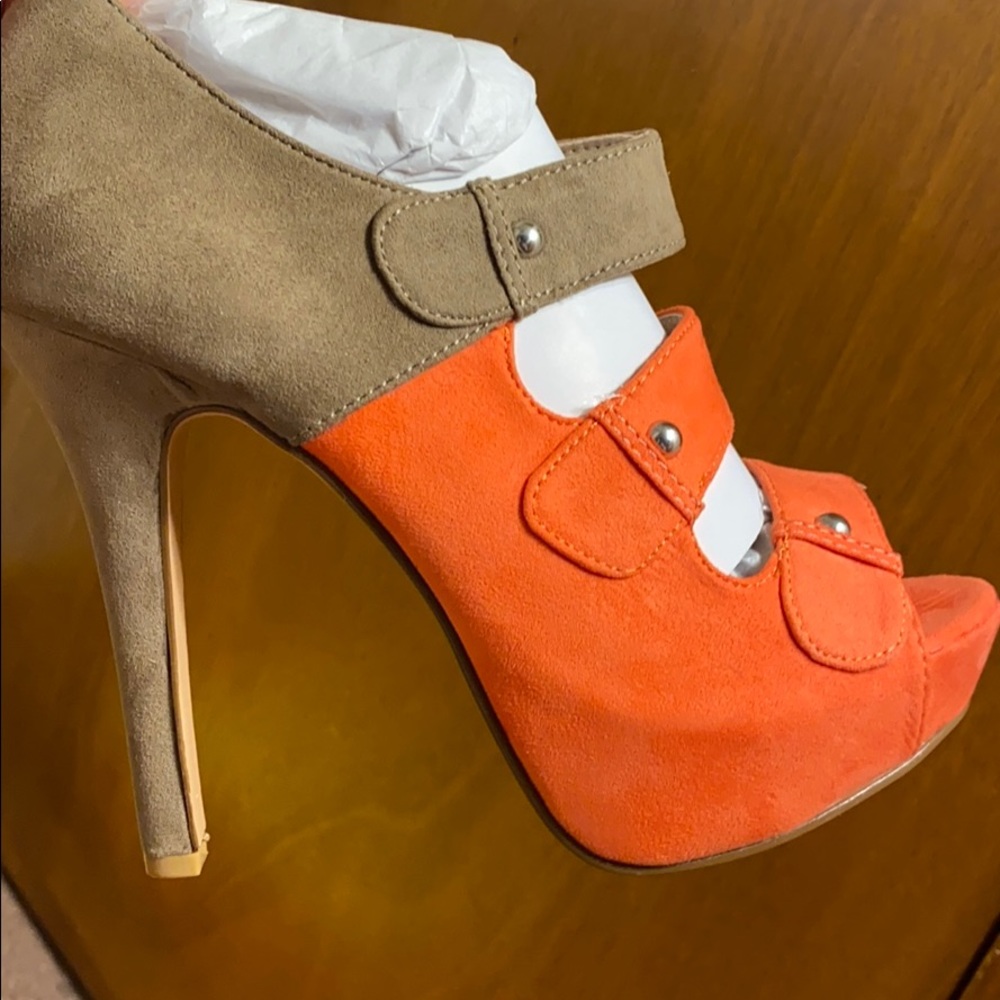 Coral & Suede Heels Charlotte Russe